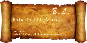 Balozin Liliána névjegykártya